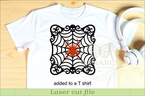 Gothic Spider Web Wall Sign SVG Halloween Decor Laser Cut SVG APInspireddesigns 
