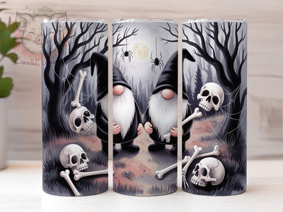 Gothic Spooky Halloween Gnome Tumbler, Halloween Gnome Wrap, 20oz Sublimation, Spooky Gnome Cup, Gothic Tumbler Design, Halloween Drinkware, Dark Gnome Tumbler Sublimation Lara' s Designs 