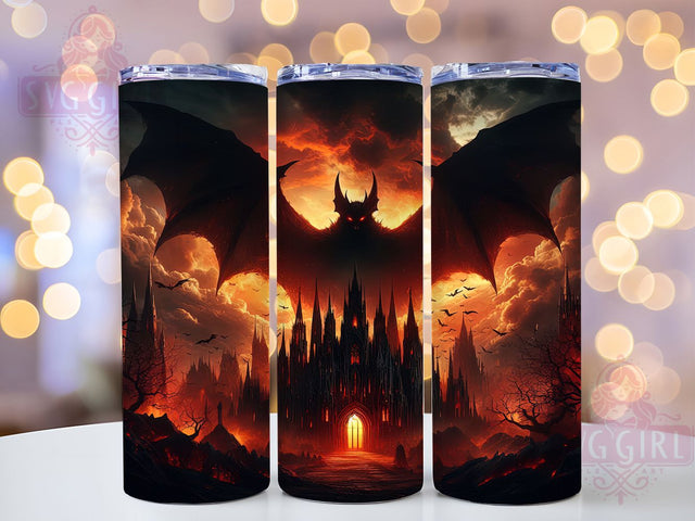 Gothic Spooky Vampire Bat Tumbler, Scary Halloween Cup, Spooky Bat Wrap, 20Oz Sublimation Tumbler, Creepy Gothic Design, Vampire Bat Gift, Dark Halloween Tumbler Sublimation SvggirlplusArt 