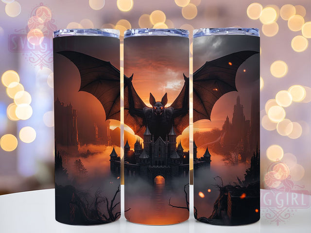 Gothic Spooky Vampire Bat Tumbler, Scary Halloween Cup, Spooky Bat Wrap, 20Oz Sublimation Tumbler, Creepy Gothic Design, Vampire Bat Gift, Dark Halloween Tumbler Sublimation SvggirlplusArt 