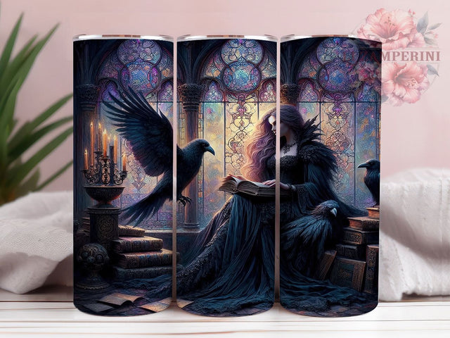 Gothic Stained Glass Moon Tumbler, Gothic Stained Glass, Moon Phase Cup, Witchy Tumbler Design, 20oz Sublimation, Stained Glass Moon, Magic Drinkware Sublimation Li Zamperini 