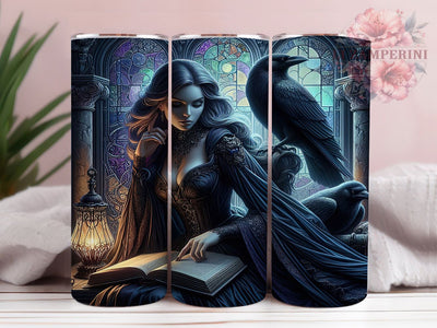 Gothic Stained Glass Moon Tumbler, Gothic Stained Glass, Moon Phase Cup, Witchy Tumbler Design, 20oz Sublimation, Stained Glass Moon, Magic Drinkware Sublimation Li Zamperini 