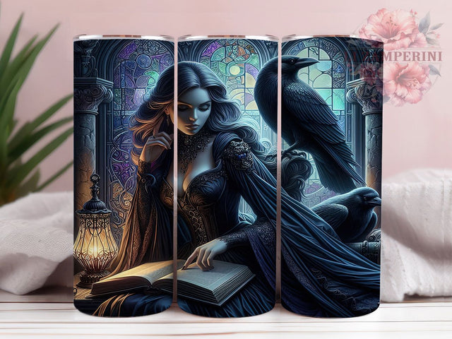 Gothic Stained Glass Moon Tumbler, Gothic Stained Glass, Moon Phase Cup, Witchy Tumbler Design, 20oz Sublimation, Stained Glass Moon, Magic Drinkware Sublimation Li Zamperini 