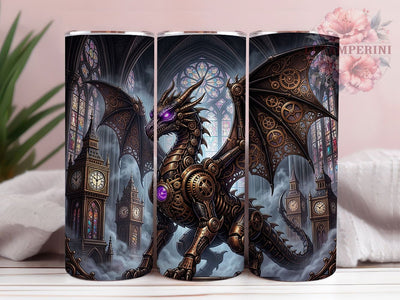 Gothic Steampunk Dragon 20oz Tumbler, Gothic Steampunk Dragon, Steampunk Dragon, Gothic Dragon, Dragon Tumbler, 20oz Tumbler, Steampunk Tumbler, Tumbler Wrap Sublimation Li Zamperini 