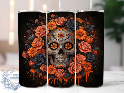 Gothic Sugar Skull 20oz Tumbler, Gothic Sugar Skull, Sugar Skull Tumbler, Gothic Tumbler, Skull Tumbler, 20oz Tumbler, Day Of The Dead, Tumbler Wrap Sublimation ToriDesigns 
