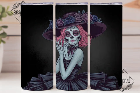 Gothic Sugar Skull Girl 20oz Tumbler Sublimation sassyprint 