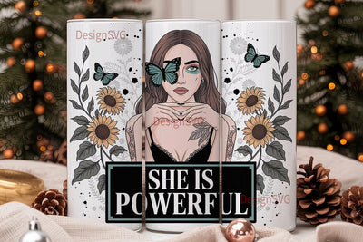 Gothic Sunflower Butterfly 20oz Tumbler Sublimation DesignSVG 