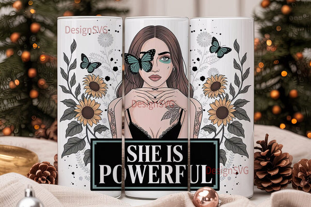 Gothic Sunflower Butterfly 20oz Tumbler Sublimation DesignSVG 