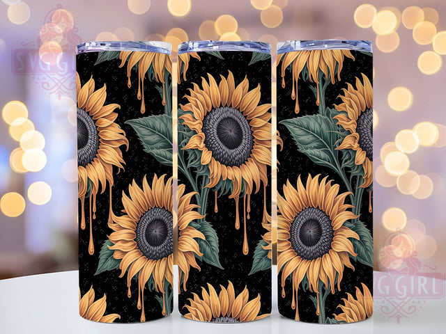 Gothic Sunflower Dark Floral Alternative Tumbler, Seamless Tumbler Wrap, 20oz Sublimation Design, Dark Floral Tumbler, Sunflower Tumbler PNG, Alternative Tumbler Art, Floral Sublimation Wrap Sublimation SvggirlplusArt 