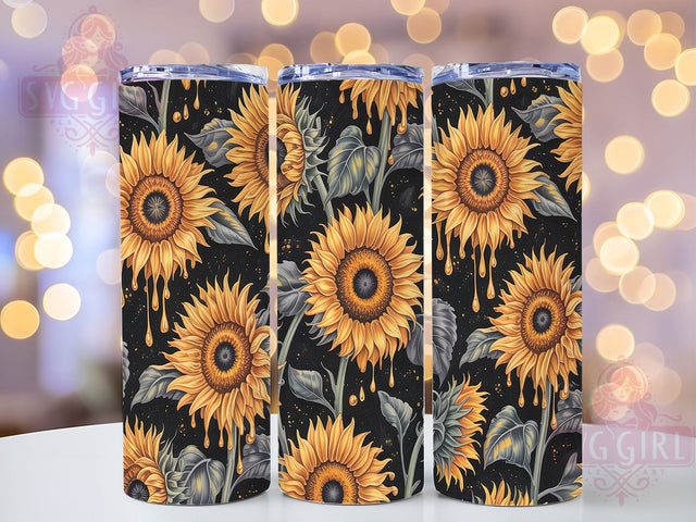 Gothic Sunflower Dark Floral Alternative Tumbler, Seamless Tumbler Wrap, 20oz Sublimation Design, Dark Floral Tumbler, Sunflower Tumbler PNG, Alternative Tumbler Art, Floral Sublimation Wrap Sublimation SvggirlplusArt 