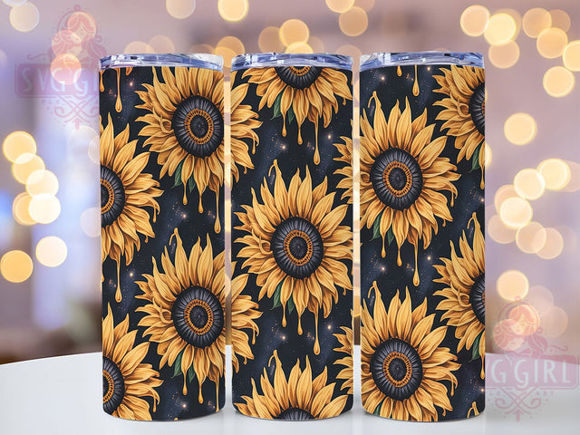 Gothic Sunflower Dark Floral Alternative Tumbler, Seamless Tumbler Wrap, 20oz Sublimation Design, Dark Floral Tumbler, Sunflower Tumbler PNG, Alternative Tumbler Art, Floral Sublimation Wrap Sublimation SvggirlplusArt 