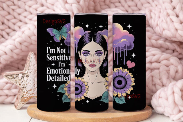 Gothic Sunflower Girl 20oz Tumbler Wrap Sublimation DesignSVG 