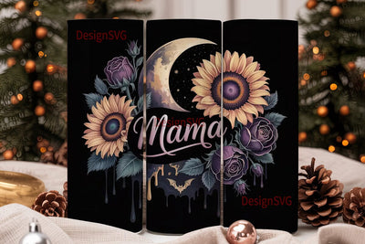 Gothic Sunflower Mama 20oz Tumbler Wrap Sublimation DesignSVG 