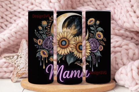 Gothic Sunflower Mama 20oz Tumbler Wrap Sublimation DesignSVG 