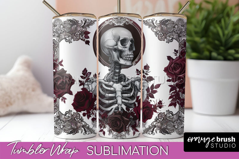 Gothic Tumbler Wrap - Dark Academia Tumbler Sublimation Sublimation OrangeBrushStudio 