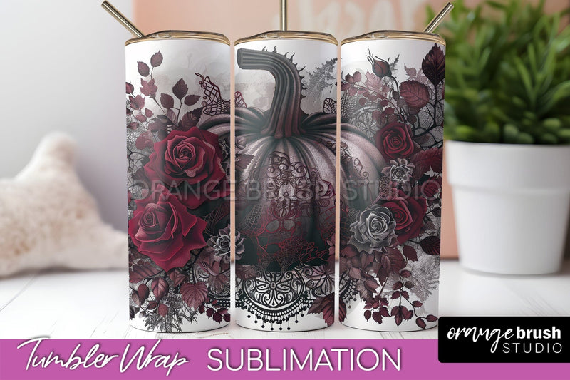 Gothic Tumbler Wrap - Dark Academia Tumbler Sublimation Sublimation OrangeBrushStudio 