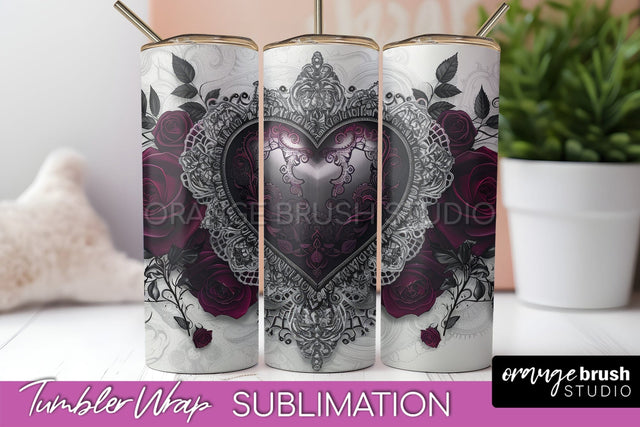 Gothic Tumbler Wrap - Dark Academia Tumbler Sublimation Sublimation OrangeBrushStudio 