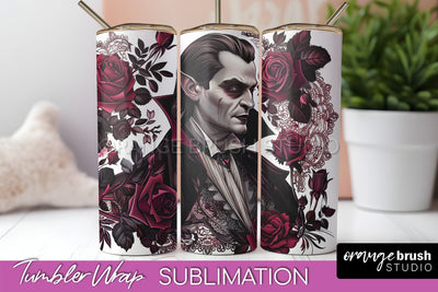 Gothic Tumbler Wrap - Dark Academia Tumbler Sublimation Sublimation OrangeBrushStudio 