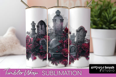 Gothic Tumbler Wrap - Dark Academia Tumbler Sublimation Sublimation OrangeBrushStudio 