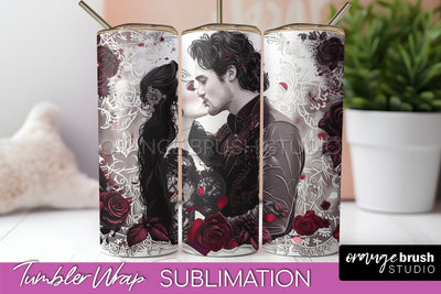 Gothic Tumbler Wrap - Dark Academia Tumbler Sublimation Sublimation OrangeBrushStudio 