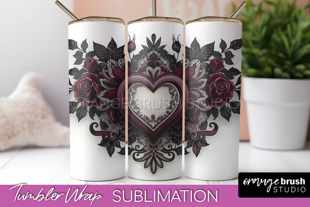Gothic Tumbler Wrap - Dark Academia Tumbler Sublimation Sublimation OrangeBrushStudio 