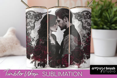 Gothic Tumbler Wrap - Dark Academia Tumbler Sublimation Sublimation OrangeBrushStudio 