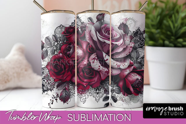 Gothic Tumbler Wrap - Dark Academia Tumbler Sublimation Sublimation OrangeBrushStudio 