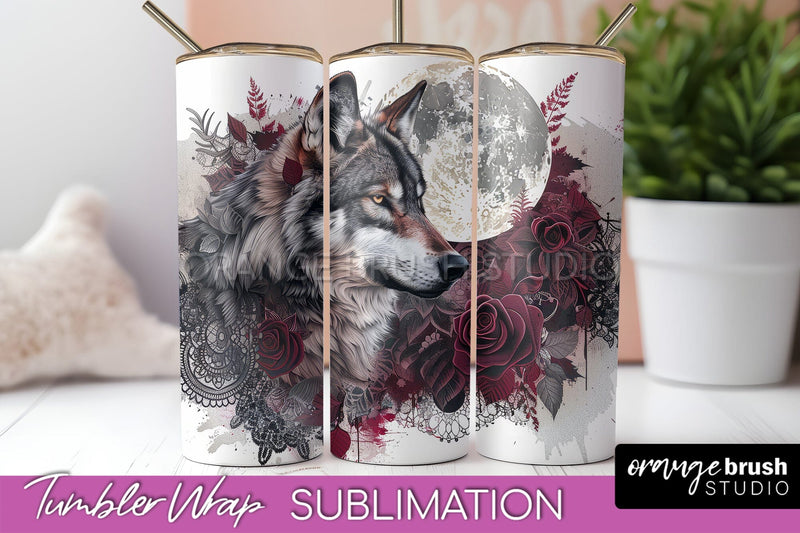 Gothic Tumbler Wrap - Dark Academia Tumbler Sublimation Sublimation OrangeBrushStudio 