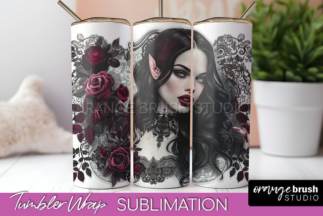 Gothic Tumbler Wrap - Dark Academia Tumbler Sublimation Sublimation OrangeBrushStudio 
