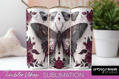 Gothic Tumbler Wrap - Dark Academia Tumbler Sublimation Sublimation OrangeBrushStudio 