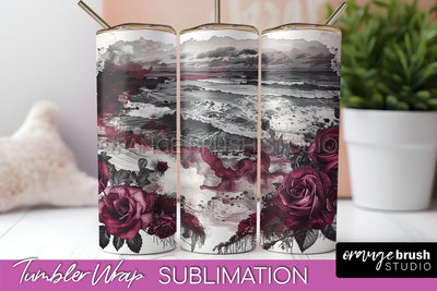 Gothic Tumbler Wrap - Dark Academia Tumbler Sublimation Sublimation OrangeBrushStudio 