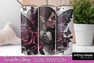 Gothic Tumbler Wrap - Dark Academia Tumbler Sublimation Sublimation OrangeBrushStudio 