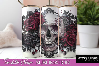 Gothic Tumbler Wrap - Dark Academia Tumbler Sublimation Sublimation OrangeBrushStudio 
