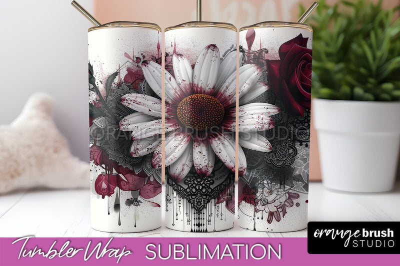 Gothic Tumbler Wrap - Dark Academia Tumbler Sublimation Sublimation OrangeBrushStudio 