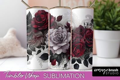 Gothic Tumbler Wrap - Dark Academia Tumbler Sublimation Sublimation OrangeBrushStudio 