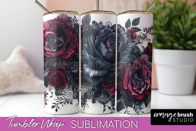 Gothic Tumbler Wrap - Dark Academia Tumbler Sublimation Sublimation OrangeBrushStudio 