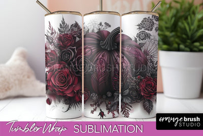 Gothic Tumbler Wrap - Dark Academia Tumbler Sublimation Sublimation OrangeBrushStudio 