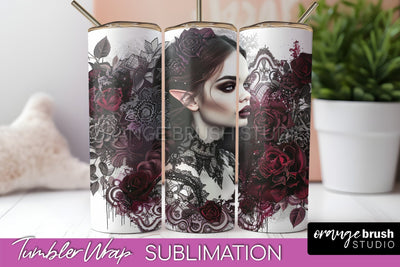 Gothic Tumbler Wrap - Dark Academia Tumbler Sublimation Sublimation OrangeBrushStudio 