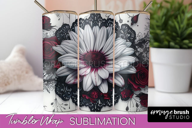 Gothic Tumbler Wrap - Dark Academia Tumbler Sublimation Sublimation OrangeBrushStudio 