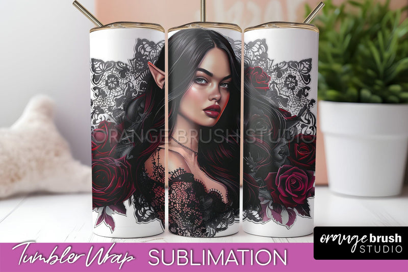 Gothic Tumbler Wrap - Dark Academia Tumbler Sublimation Sublimation OrangeBrushStudio 