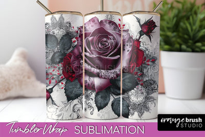 Gothic Tumbler Wrap - Dark Academia Tumbler Sublimation Sublimation OrangeBrushStudio 