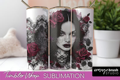 Gothic Tumbler Wrap - Dark Academia Tumbler Sublimation Sublimation OrangeBrushStudio 