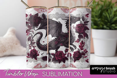 Gothic Tumbler Wrap - Dark Academia Tumbler Sublimation Sublimation OrangeBrushStudio 