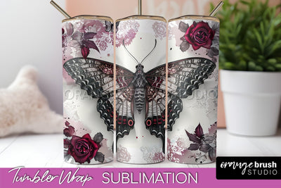 Gothic Tumbler Wrap - Dark Academia Tumbler Sublimation Sublimation OrangeBrushStudio 
