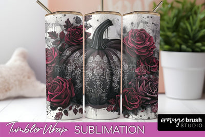 Gothic Tumbler Wrap - Dark Academia Tumbler Sublimation Sublimation OrangeBrushStudio 