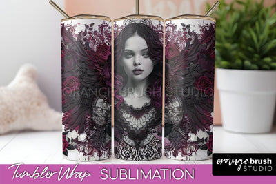 Gothic Tumbler Wrap - Dark Academia Tumbler Sublimation Sublimation OrangeBrushStudio 