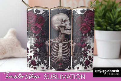 Gothic Tumbler Wrap - Dark Academia Tumbler Sublimation Sublimation OrangeBrushStudio 
