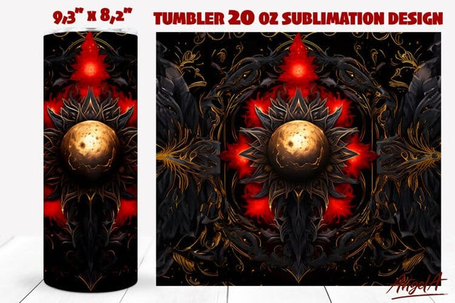 Gothic tumbler wrap / mystical tumbler / fantasy tumbler Sublimation Angelina Semenova 