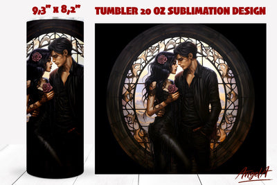 Gothic tumbler wrap sublimation / man and woman couple png Sublimation Angelina Semenova 