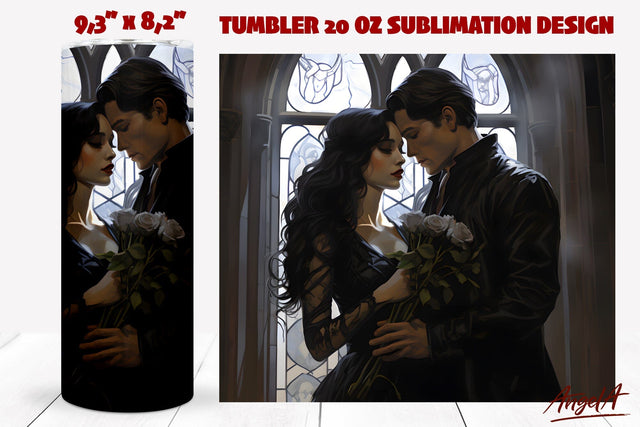 Gothic tumbler wrap sublimation / man and woman couple png Sublimation Angelina Semenova 